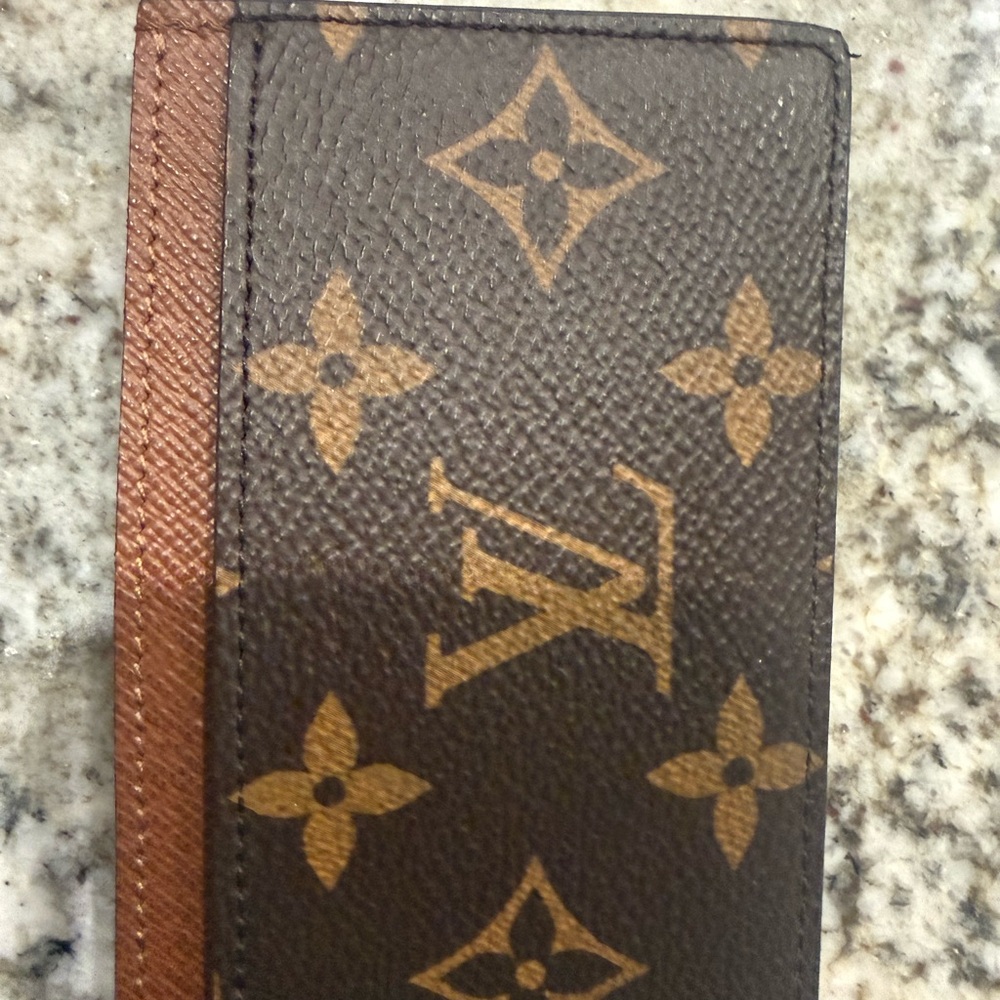 Louis Vuitton Black and Brown Monogram Card Holder